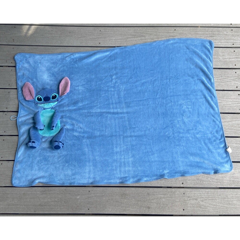 Disney Parks Stitch Plush Lovey Security Blanket Fleece Soft Blankie